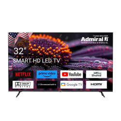 شاشة 32 بوصة ادميرال سمارت 4K LED - Android 12 - اسود