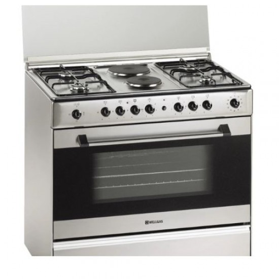 فرن غاز كهربائي ويل جاز 90 سم 6 شعلات برتغالي - ستيل 