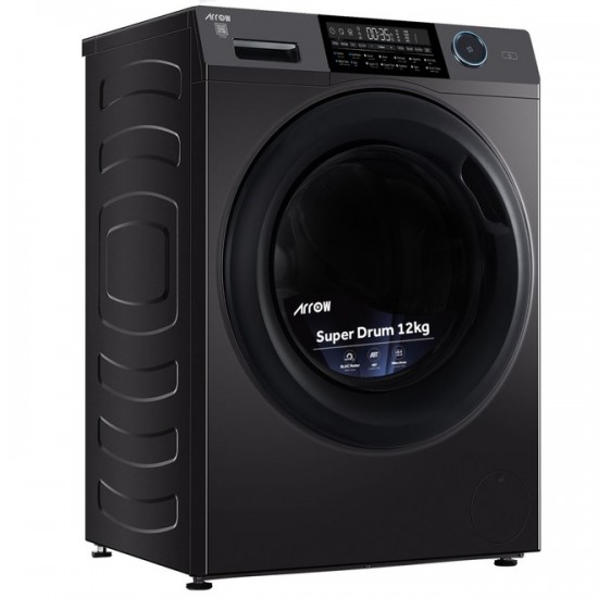 غسالة 12 كيلو ارو تعبئة امامية تنشيف 100% - فضي  غسالة 12 كيلو ارو تعبئة امامية تنشيف 100% - فضي