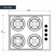 سطح غاز بلت ان كوميتل 60 سم - 4 شعلات - شبك خفيف 