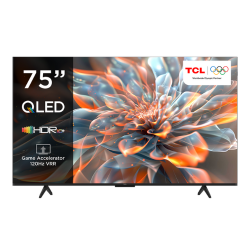 شاشة tcl سمارت 75 بوصة 4K QLED - Google TV - أسود