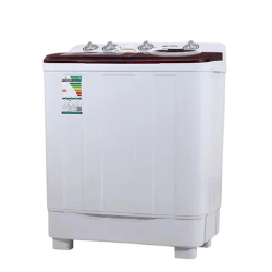 غسالة جنرال سوبريم 8 كيلو حوضين - ابيض / احمر
